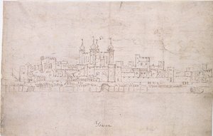 ロンドン塔、1544年頃（紙にペンとインク） 作： Anthonis van den Wyngaerde